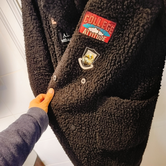 Anthropologie Puella Black Jacket with Patches Size S - Picture 7 of 10